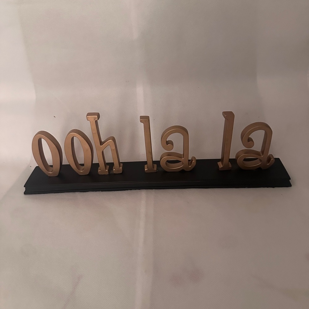 Tabletop Freestanding Ohh La La Sign Decorative Metal Word Letters Fun